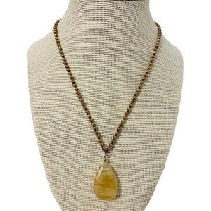 American Eagle Gold Tone Stone Boho Necklace